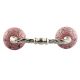 Etched Ceramic Floral Cut Bridge Handle in Pink